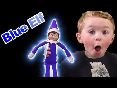 Elf on the Shelf Blue Elf! Blue Christmas Elf Dances Gymnastics Rides Ghostbuster Vehicle Blue Elf