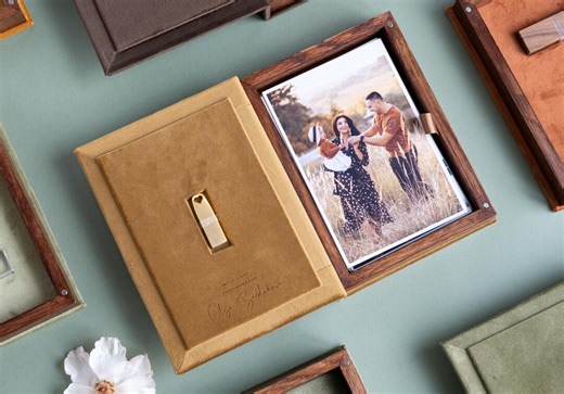 Custom 4x6 Velvet and Wood Box for Photos and USB Drives - Etsy