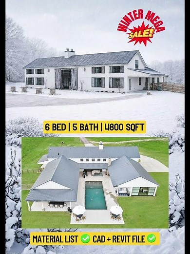 Luxury Modern Farmhouse Barndominium Plan | Dream Barndo with Garage, Loft & Open Living (PDF + CAD)