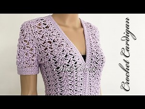 Crochet lace cardigan flower pattern tutorial