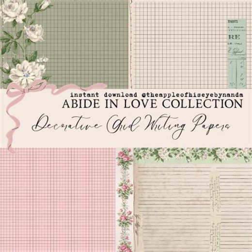 Decorative Grid Writing Paper|digital Download| Christian Journaling Printable | Junkjournaling - Etsy