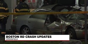 Car flips, crashes into McDonalds on Boston Road