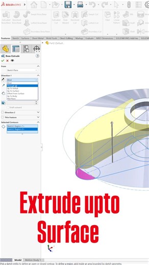 6.6K views · 351 reactions | How to use extrude up to surface in solidworks  #solidworks #malviyacad #malviyacadsolution #solidworkstips #cad | Malviya CAD Solution | Facebook