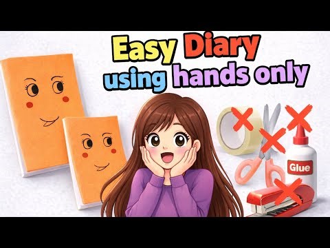 Mini Notebook 📒 Without scissor glue 😱😱 only hands #diy#schoolhacks#diyschoolsupplies #easycraft