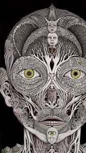 159K views · 4.5K reactions | Stare at this long enough, then look away and things will start to move. An infinite loop animation I made with three of my recently completed artworks; Embrace Entropy, Face the Abyss and Temple of Choice. Music by Lucid Planet Art and animation by me: The Art of Mr Crystalface | Mr Crystalface | Facebook