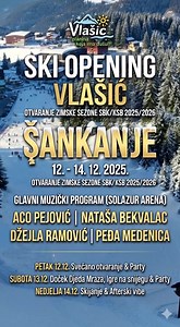 Srednja Bosna svečano otvara zimsku turističku sezonu SBK/KSB 2025/2026 Zimska sezona 2025/2026 u Srednjoj Bosni započinje spektakularno — od 12. do 14. 12. 2025. Vlašić postaje centar zimskih zabava, skijanja i najpopularnijeg zimskog partyja: ŠANKANJE! 🥳⛷️🔥 📍 Vlašić 📆 12.–14.12.2025. 🔝 Zašto je SKI OPENING na Vlašiću poseban? ✔️ Jedinstvena atmosfera i energija koju nećete naći nigdje drugo ✔️ Program za sve generacije, od profesionalnih skijaša do porodica ✔️ Najbolja zimska zabava na— Š