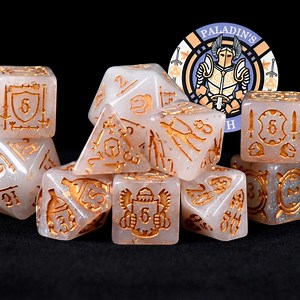 Paladin's Oath Exclusive 11 Dice Set | Holy Warrior DND DICE for Paladins, Clerics, Fighters, and Other Melee Classes | King of Crits Brand - Etsy