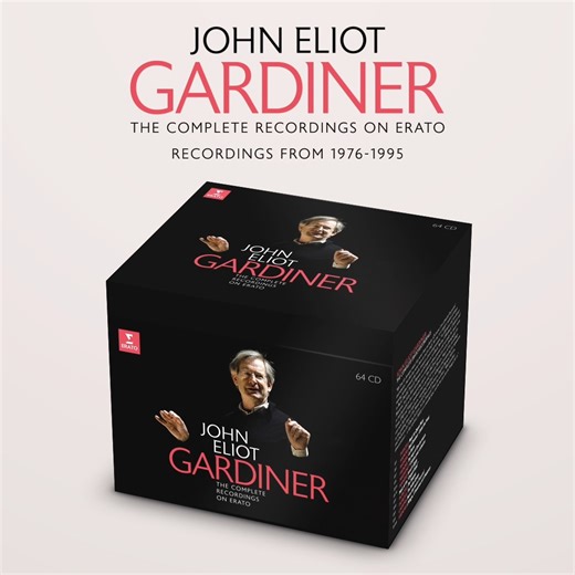 On April 20th, Sir John Eliot Gardiner celebrates his 80th birthday! 🎊 This newly released collection of his Complete Erato Recordings spans 64 CDs and showcases the British conductor's keen and revelatory touch on works by Bach, Handel, and Purcell as much as Berlioz, Offenbach, and Massenet. Discover it here: https://w.lnk.to/jegcFA | Warner Classics & Erato