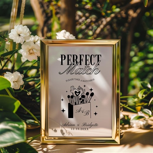 Wedding Favor Sign Template: Custom Matchbox Design (digital Download) - Etsy