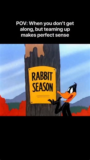 riddhyyyy💓 on Instagram: "Rabbit Fire (1951) is a classic animated short film from the Looney Tunes series produced by Warner Bros.. It was directed by Chuck Jones and features the famous characters Bugs Bunny, Daffy Duck, and Elmer Fudd. In this cartoon, Daffy Duck tries to trick Elmer Fudd into shooting Bugs Bunny by shouting, “It’s rabbit season!” Bugs cleverly responds with “Duck season!” The two argue back and forth, changing the hunting season repeatedly to confuse Elmer. Each time, Daffy