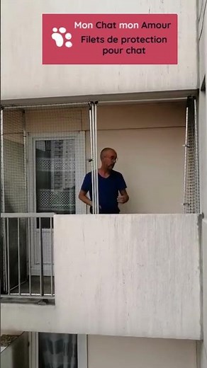 Filet de protection pour chat pour balcon, avec filet escamotable et sans percer ! 🐾🐱👍