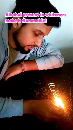 Fire writing using a whitener easy science experiment! #science #news #facts #experiment #amazing