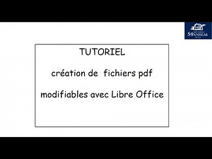 Tutoriel création de fichier pdf modifiable avec libre Office