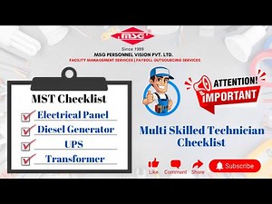 Multi Skilled Technician Checklist | MST Checklist | Technician Checklist