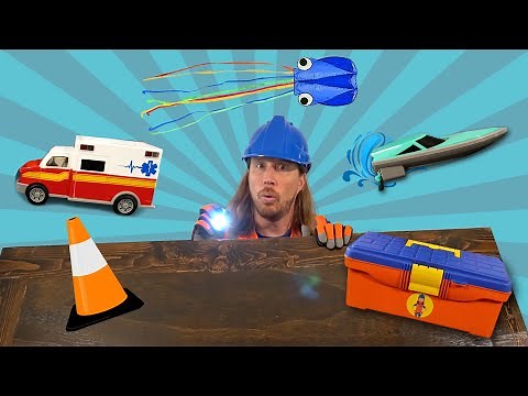 Handyman Hal explores the Toy Box | Tool Box and ToyBox for Kids