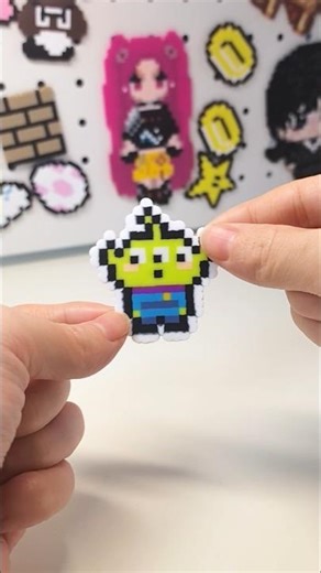 I made a Alien from Toy Story with perlerbeads.#perlerbeads #diy #toystory #alien