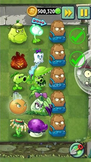 PvZ 2 - Four Cell Attack - Random Plant Team Vs Gargantuar Zombie Team - P5 #shorts #pvz2