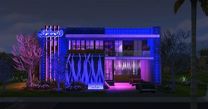 Sims 4  Blue Moon Bowling Club  藍月保齡球之夜 (No CC)