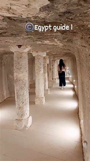 Ever wondered what lies beneath Egypt’s very first pyramid? 🏺🔽 Beneath the Step Pyramid of King Djoser... A Hidden World Awaits While everyone gazes at the majestic limestone steps above, the true mystery begins deep underground — through a southern entrance that leads into the heart of history itself. A sloping passage descends into a long corridor lined with papyrus-shaped columns, symbolizing life reborn. 🌿 It guides the soul toward the afterlife, in one of the most sacred journeys ever im