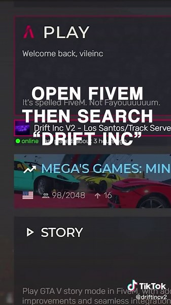 HOW TO JOIN DRIFTINCV2 [PC ONLY] DISCORD.GG/DRIFTINC #driftinc #driftincv2 #drift #drifting #fivem #gta #gta5