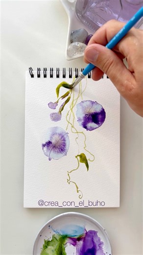 76K views · 853 reactions | 5 minute watercolor project  #arttutorial #watercolor #arttherapy | Crea con el búho | Facebook
