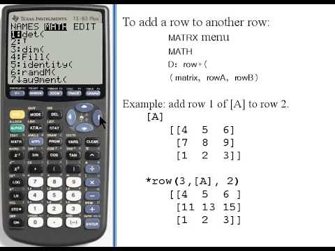 Row Operations on TI-83/84 Calculators 141.45d