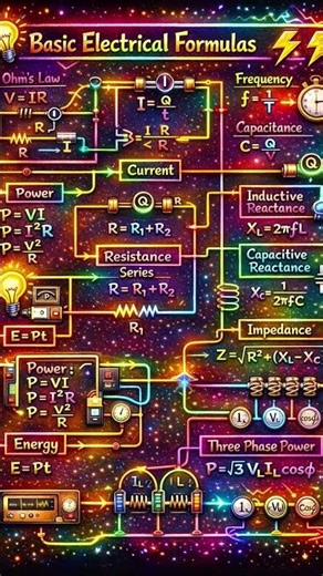 Basic Electronic Formulas You Must Know ⚡ | Ohm’s Law, Power, Voltage Explained.