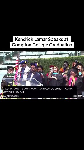 Kendrick Lamar delivered a surprise speech at Compton College's graduation ceremony on Friday. #kendricklamar #kendrick #compton #comptoncollege #commencement #rap #hiphop
