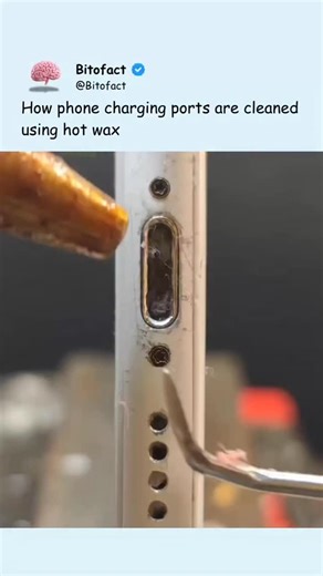 🄼🅁🅄🅂🄴🅁 on Instagram: "Follow (us) @mr_user_0.0 to learn something NEW everyday 🧠 💫 When dust and lint clog a phone’s charging port, some technicians use a surprising method — hot wax. They pour a small drop of melted wax into the port, let it cool slightly, then pull it out — bringing all the trapped dirt and debris with it. It’s oddly satisfying and highly effective… but risky if done wrong, since too much heat can damage the connectors inside. Would you ever try this method yourself?"