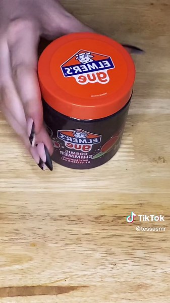 some shimmery elmer’s gue slime 🔮✨ #asmr #asmrsounds #whisperasmr #slimeasmr #toyasmr #slimereviews