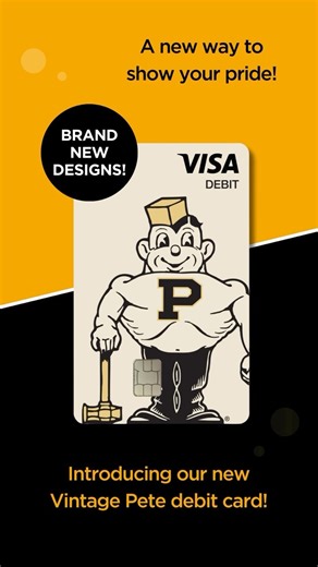 143 reactions · 28 shares |  BIG NEWS!  Introducing our exclusive new Vintage Pete debit card design created for the most devoted fans! Not a Purdue fan? We’ve got something new for you too. Both are available right now! | Purdue Federal Credit Union | Facebook