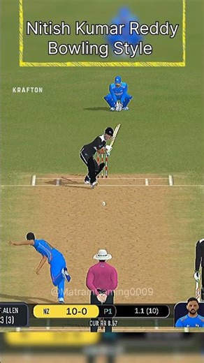 Nitish Kumar Reddy bowling Style 🤯 Bowling Action 🤯 Real Cricket 24 #shorts