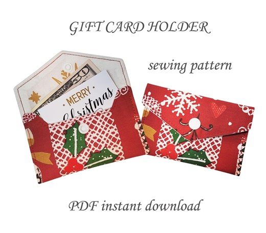 Christmas Card Holder Sewing Pattern | Gift Card Wallet Pattern | Mini Wallet PDF Sewing Pattern | Beginner Friendly Sewing Tutorial Chr002 - Etsy