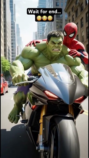 Hulk and Spiderman riding bike viral status #marvel #shorts #trending #spiderman #hulk #status
