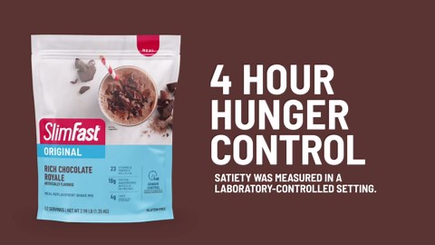 SlimFast Meal Replacement Powder, Original Rich Chocolate Royale, Weight Loss Shake Mix, 10g of Protein, 52 Servings (Packaging May Vary)