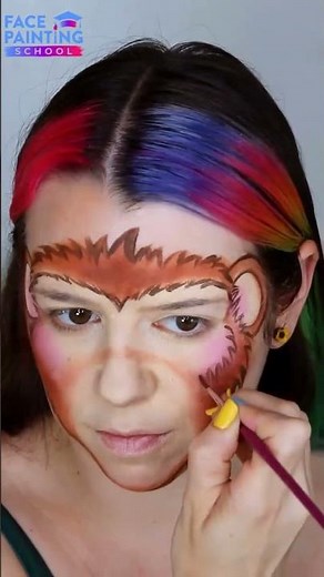 Full face Monkey face paint tutorial for kids #shorts