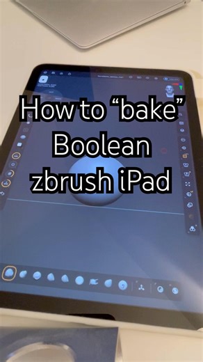 I needed this tutorial, but couldn’t find it! How to “bake”Boolean in zbrush iPad