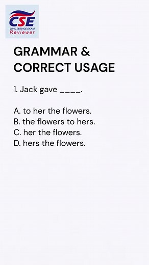 CIVIL SERVICE EXAM REVIEWER GRAMMAR & CORRECT USAGE #CSEExam #onlinereview #facebookreels #fyp #suggestedforyou #foryoupage #fypシ゚viral #nocopyrightinfringementintended | Online Review