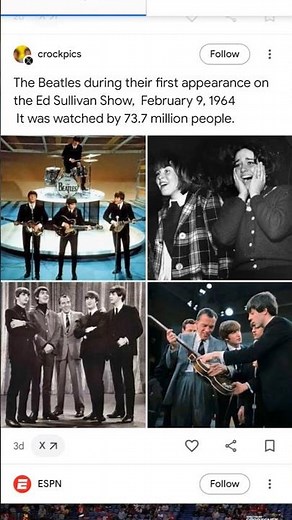 The Beatles During their first Appearance on the Ed Sullivan Show, February 9, 1964 it was Watched