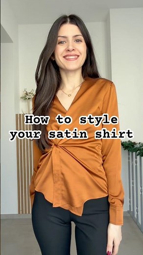 How to style your satin shirt ✨💕 #fashion #fashionhacks #styleinspo #outfitideas