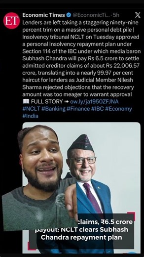 ₹22,000 Crore Loan Settled in ₹6.5 Crore? 99.97% Haircut Explained | Subhash Chandra NCLT Order