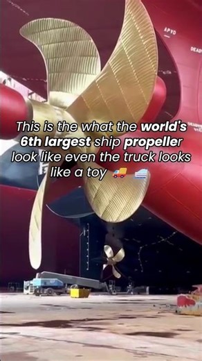 World’s 6th largest ship propeller 😱🚢 even the truck looks tiny!