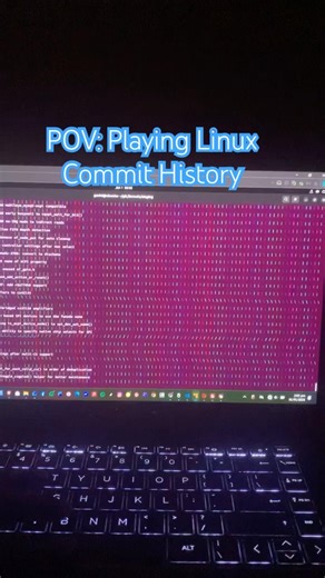 Playing the git commit history of the Linux kernel.