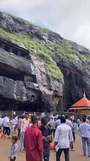 Ancient Temple of Aai Ek Vira in Malavli | Hidden Gem with Waterfall& Beautiful Sculptures🕉️💧#shorts