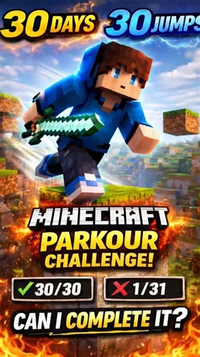 Day 1/30 Minecraft Parkour… I Almost Failed 😳