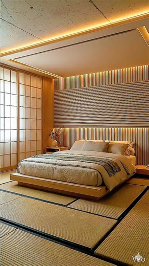This Bedroom Feels Like Japan 🇯🇵✨#shorts #bedroomdesign #japaneseinterior #minimalistluxury