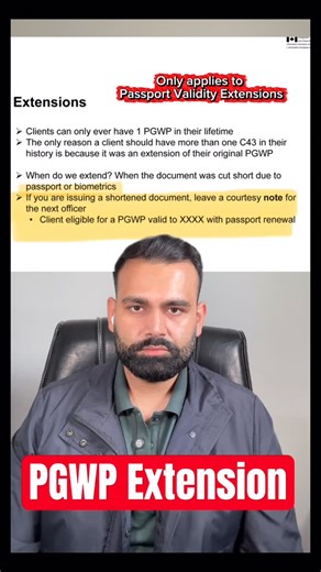 Mandeep Lidher on Instagram: "🇨🇦 PGWP Extension (Passport Expiry Cases) If your Canadian Post-Graduation Work Permit was shortened because your passport expired, an extension can’t go beyond the original maximum validity date already recorded in IRCC’s system. Time spent on maintained status while waiting for that extension may effectively reduce the remaining period and Canadian Immigration officers can’t extend past that original allowable end date. Plan passport renewals early and apply str