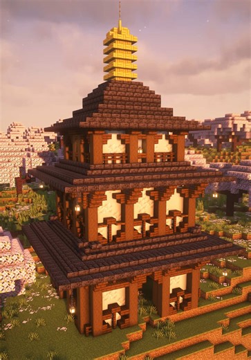 Cosy Japanese Pagoda #Minecraft #minecraftbuilding #minecrafttutorial