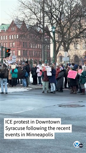 Local residents took to Clinton Square in Downtown Syracuse to protest ICE after the recent incident in Minneapolis. | NewsChannel 9