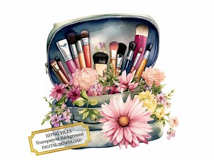 Floral Makeup Bag PNG Clipart Bundle- Digital Download - Etsy